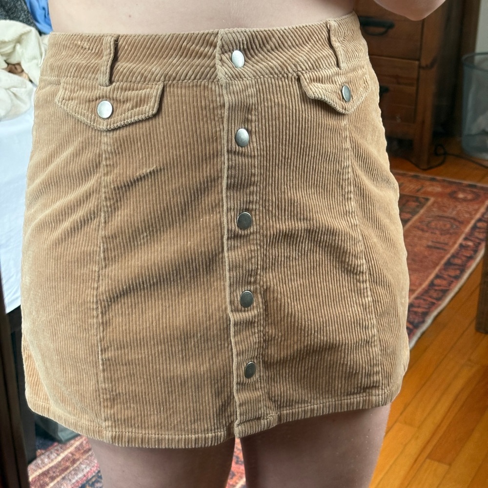 Love Tree Beige Corduroy Skirt